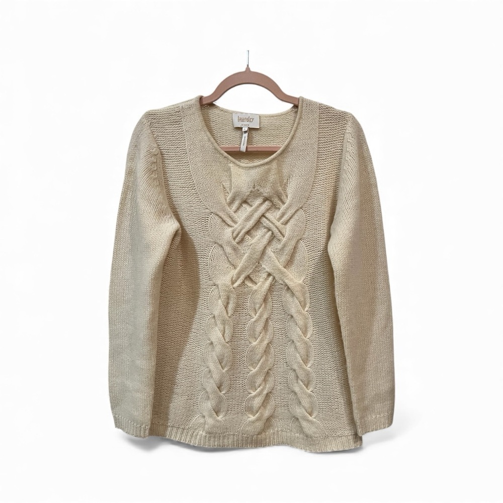 Laundry by Shelli Segal 100% Cashmere Cable Knit Sweater – Size L (NWOT) - Picture 2 of 8